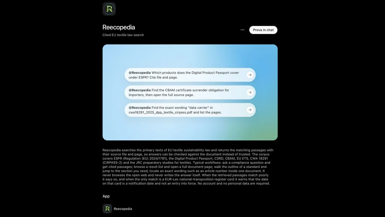 Bugün Reecopedia resmi olarak OpenAI ekosisteminde listelendi